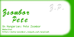 zsombor pete business card